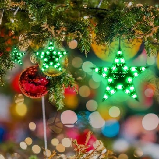 Soldering Practice Kit DIY Five Pointed Star Shaped Green LED Breathing Light SMD Electronics Projects Learn How to Solder(03XX02)