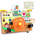 Hoarosall Busy Board,Montessori Toys for 1+ Year Old Boys & Girls,Travel Activities for Toddlers,Sensory Toy for Kids with Autism,Perfect Christmas Birthday Gift Ideal (Busy Board v6)