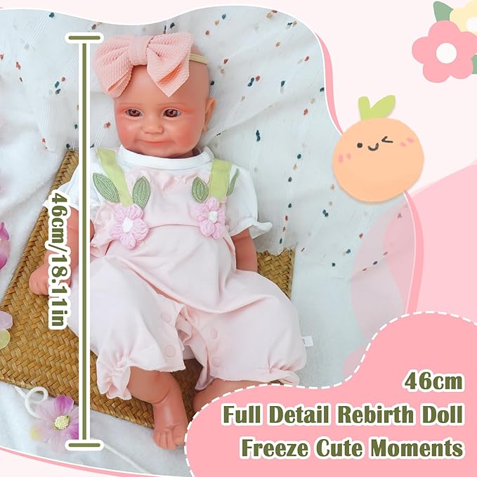 Special Edition, Girl 20 in, Full Silicone Baby Doll, Realistic Baby Dolls, Realistic Veins & Pose, Not Vinyl, Reborn Baby Dolls Silicone Full Body, Gift Set