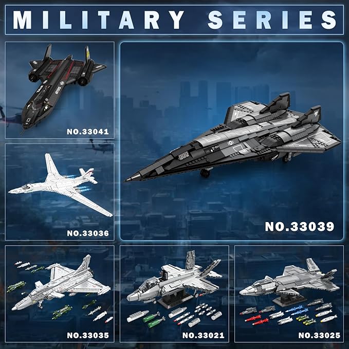Reobrix SR-72 Reconnaissance Fighter Jet Building Set, Military Airplane Toys Construction Set 33039, Model Plane Kit Aviation Collection, Gifts for Teens 14+, Adult and Military Fans