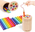 Montessori Toys for 2 3 4 Year Old, Dual Gameplay 18 Month Old Toy Preschool Color Sorting Toddler Magnetic Fishing Game, Fine Motor Skills Wooden Sensory Toys for Ages 2-4 Girls Boys Gifts for Kids