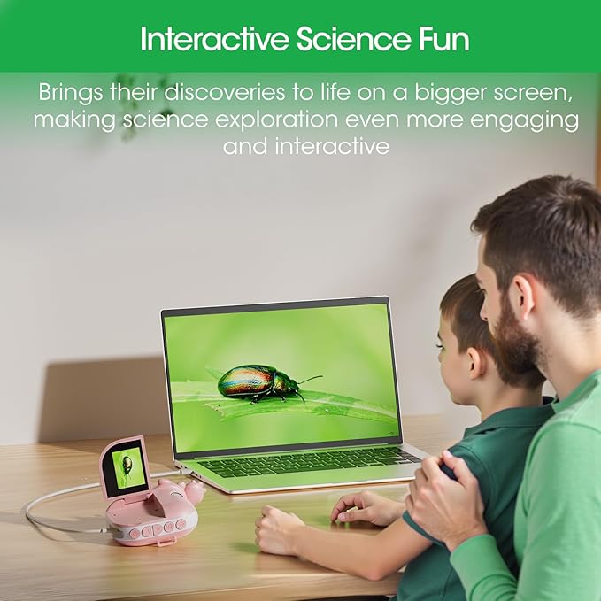 Microscope for Kids: 3-in-1 Portable Handheld Microscope & Digital Explorer Kit, Educational STEM Toy, Holiday & Birthday Gift for Ages 3-12 Girls Boys, Pocket Miniscope for Backyard, Park, Classroom