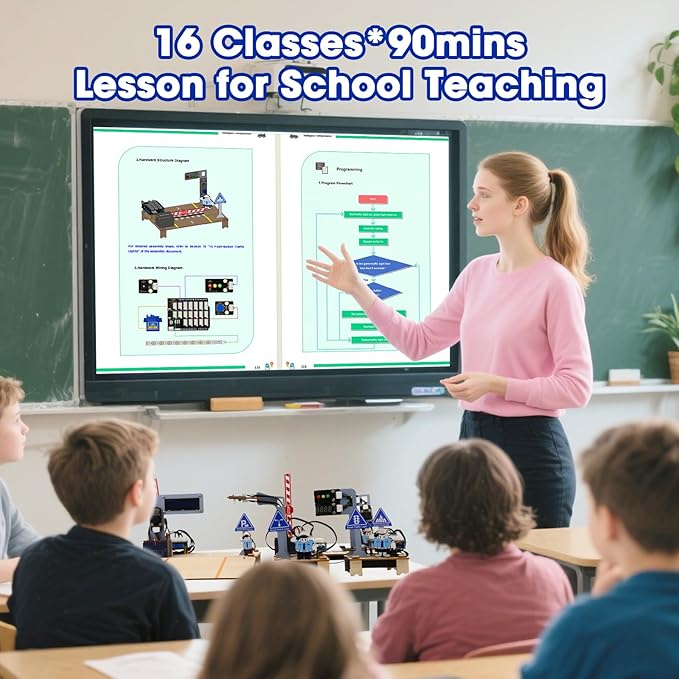 ESP32 IoT Smart Traffic Starter Kit for Kids 10+, 3D Wooden Puzzles STEM Science Kit School Educational Set DIY Crafts Coding Toys for Adults Teens 9 10+