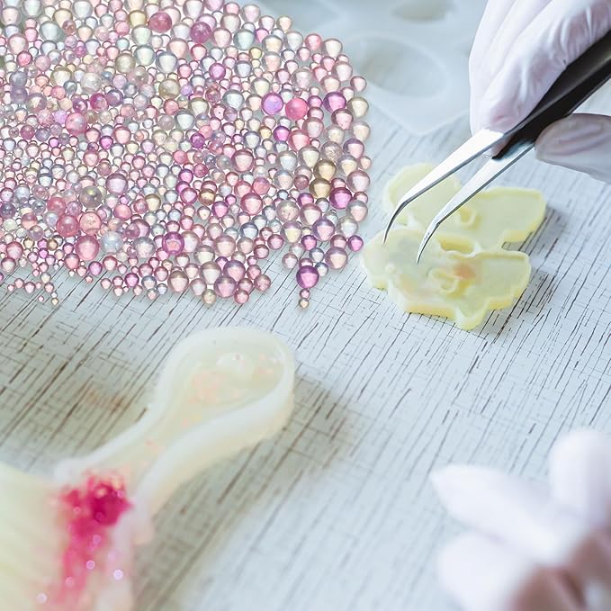 Iridescent Glass Tiny Bubble Beads, 0.4-3mm 10g No Hole Micro Mini Round Pastel Color Water Droplets Beads - Applications: for Resin Filler, Nail Art, Dollhouse Bath Tub
