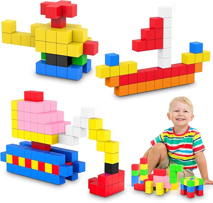 ROMDS 64 PCS Magnetic Blocks Toddler Toys Sensory Toys Magnetic Building Blocks Toys for Toddlers 3 4 5 6 7 8+ Years Old Boys Girls