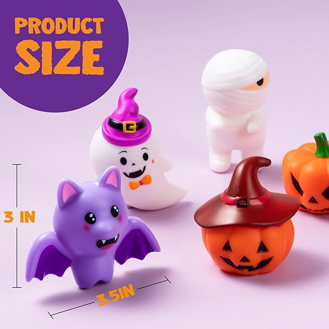 JOYIN 6 Pcs Halloween Light-Up Bath Toys ,Halloween Theme Toys Flashing LED Light Floating Bathtub Toys for Baby,Toddler Water Tub Games Swimming Pool Party