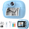 Kids Instant Print Camera,1080P Video Instant Digital Camera for Kids, Christmas Birthday Gift for Girls and Boys Age 3 4 5 6 7 8 9 10, Toy Camera with 32GB SD Card,Christmas Stocking Stuffers,Blue