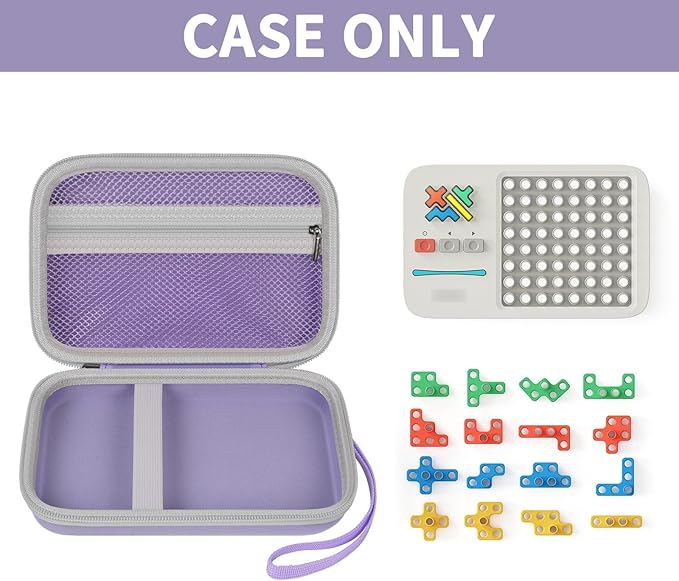 Case Compatible with GiiKER Super Blocks Puzzle Game, Super Slide Brain Teaser Puzzle Holder, Organizer Storage Bag for Electronic Brain Game Console & Puzzles for Kids Boys and Girls -Box Only-Purple