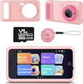 AI Digital Camera for Kids with WiFi for Christmas Birthday Gift for Girls Boys，Touch Screen HD Camera for Home Travel Garden,Kids Toys for 4 5 6 7 8 9 10 11 12 with 32GB SD Card Pink