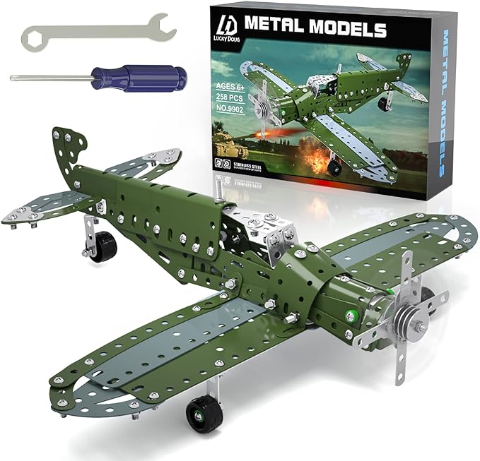 Lucky Doug Building Toys Model Airplane Set - DIY Building Stem Projects Toys for Kids Boys Ages 8-12, Assembly Science Toys for Model Fans