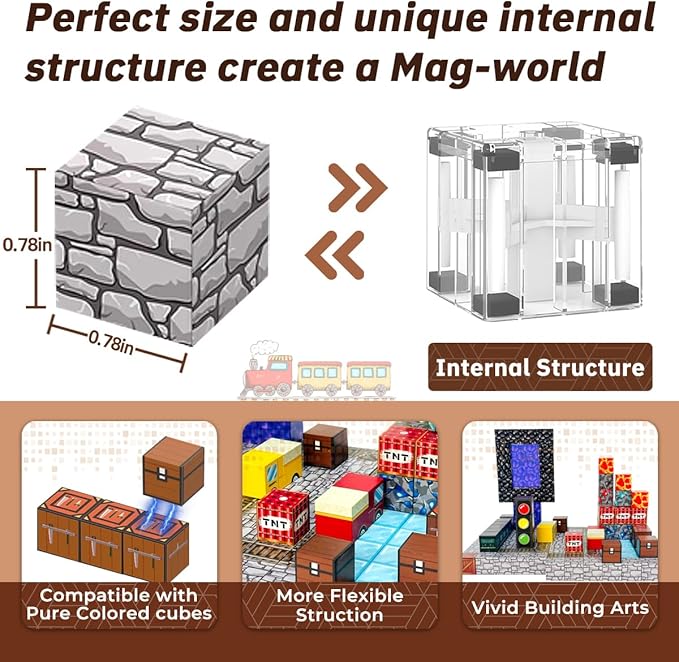 Magnetic Building Blocks Set, 150 Pieces STEM Learning Toy with Lava Adventure Theme, Construction Kit for Ages 3-12 Years