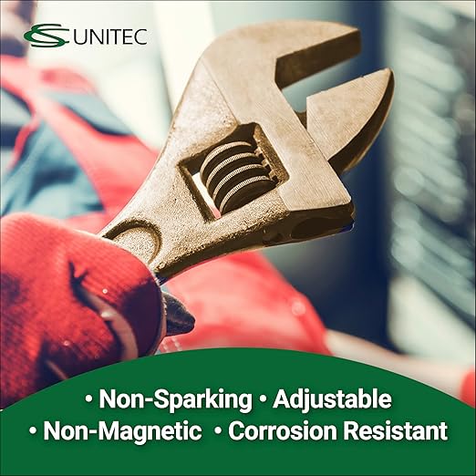 C.S. Unitec Adjustable End Wrench Non-Sparking, Non-Magnetic, Corrosion Resistant (Copper Beryllium) 10In(250Mm) TUV Certified EX501-10B, "10"""