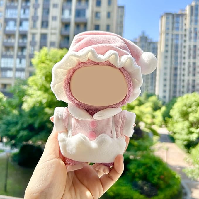 17CM Doll Clothes Set Pink Hat + Pink Top + White Pants, Fashion Cute Dress-Up Clothes for Doll Accessories Outfit(No Doll Included)(LBB Clothes 3)