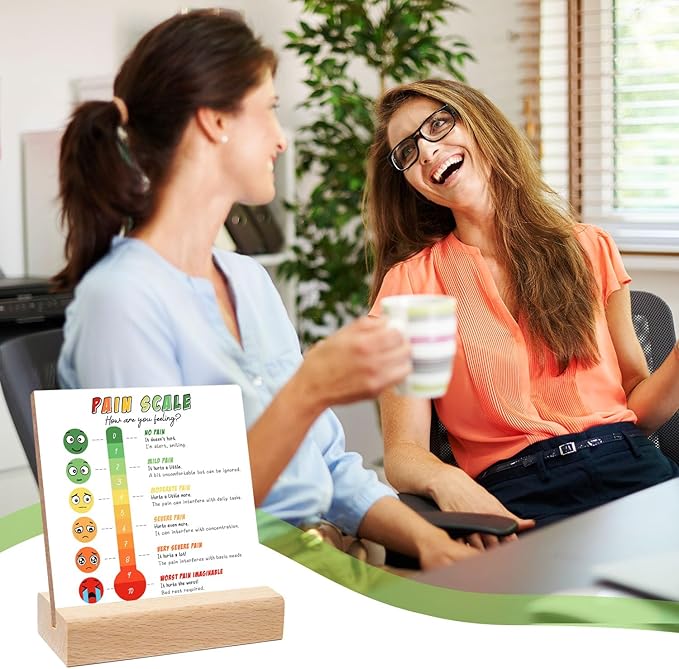 Pain Scale Decor Therapist Office Sign Mental Health Gifts Psychology Decorations for Corner Classroom Counseling Recovery Self Care Encourage Gifts for Women Kids Adults