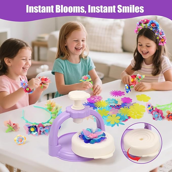 IQBOX Fabric Flower Bouquet Kit, Toys for Kids 4 5 6 7 8 Year Old – Build Your Own Flower Market, Open-Ended STEM DIY Craft Kits for Girls – Creative Birthday Gifts, Perfect for Preschool