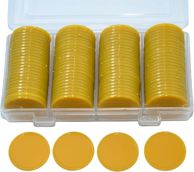 Smartdealspro Set of 100 25MM/1 Inch Opaque Plastic Learning Counting Counters Poker Chips (Golden)