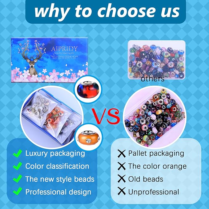 Aipridy Assortment European Large Hole Beads Spacer Beads Rhinestone Craft Beads for DIY Charms Bracelet Jewelry Making (Rainbow)