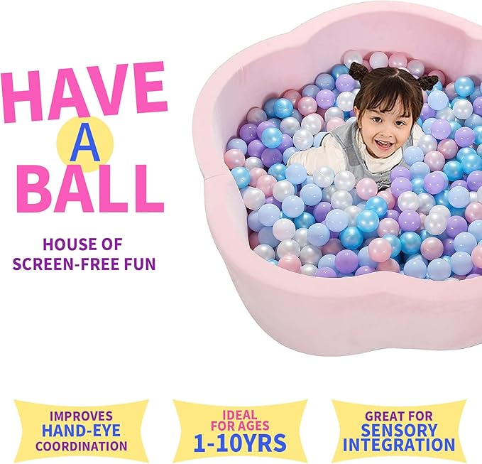 Ball Pit Balls Pack of 100 200 500 - Star and Round Set BPA Free Phthalate Free Non-Toxic Crush Proof Play Balls Soft Plastic Balls for Toddlers Baby Kids Birthday Pool Tent Party