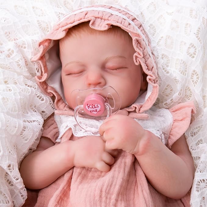 Aori Reborn Baby Dolls Realistic Lifelike - 20" Newborn Girl Doll with Feeding Set, Sleeping Baby Toy for Kids Ages 3+ Years, Hand-Painted Vinyl Newborn Doll