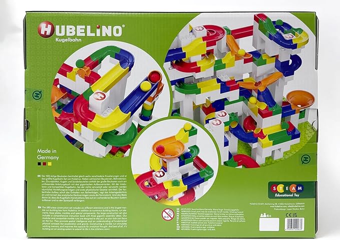 Hubelino Mega Building Box - Deluxe 585 Piece Marble Run Playset (Made in Germany)