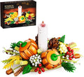Fall Harvest Building Blocks Set – DIY Autumn Dinner Table Centerpiece Decor with White Candle, Pumpkin, Pinecones, Berries, Wheat, Thanksgiving, Halloween and Christmas Decoration (832 Pieces)