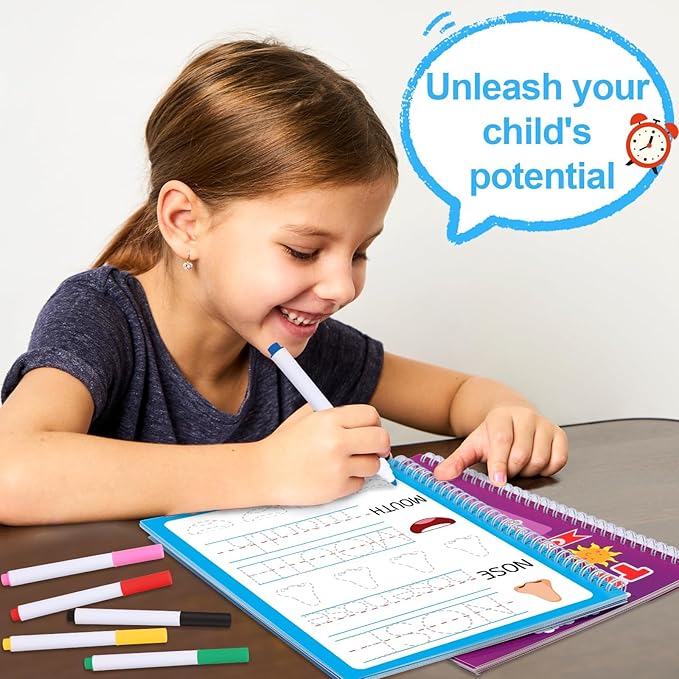 gisgfim Preschool Learning Activities 96 Pages Tracing Books for Kids Ages 3-5 Kindergarten Workbooks Dry Erase Autism Learning Workbook Writing Practice for Kids Letter Tracing Pre K Busy Book 6 Pads