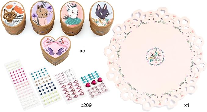 DJECO DIY Adorable Craft Kit - Create Your Own Trinket Boxes - Arts & Crafts for Kids - Fun & Creative for Family & Friends, Perfect for Gift - Educational Kit for Children 6+ Years Girls & Boys
