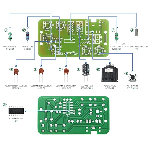 Soldering Practice Kit DIY Stereo Radio Plug-in Circuit Kit Learn Soldering Kit for Beginners