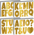 Bemeol Bulletin Board Letters 462 Pieces 4 Inch Alphabet Letter Stickers Cutout Letters for Poster Board Display Home Classroom School Decor(Gold)