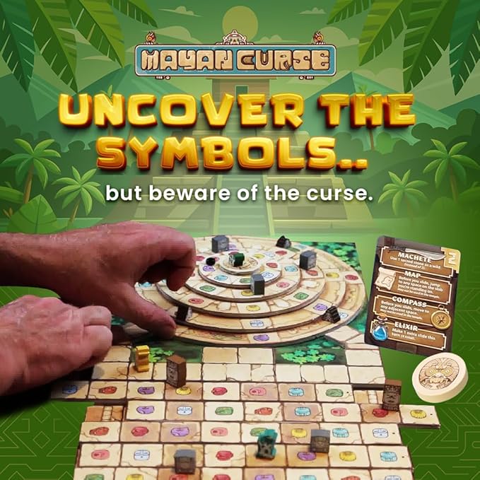 Mayan Curse – Thrilling Puzzly Board Games for Adults & Kids, Strategic Family Games for Game Night, Party Game with Fantasy, Adventure & Suspense, Ideal Gift for Boardgame Lovers