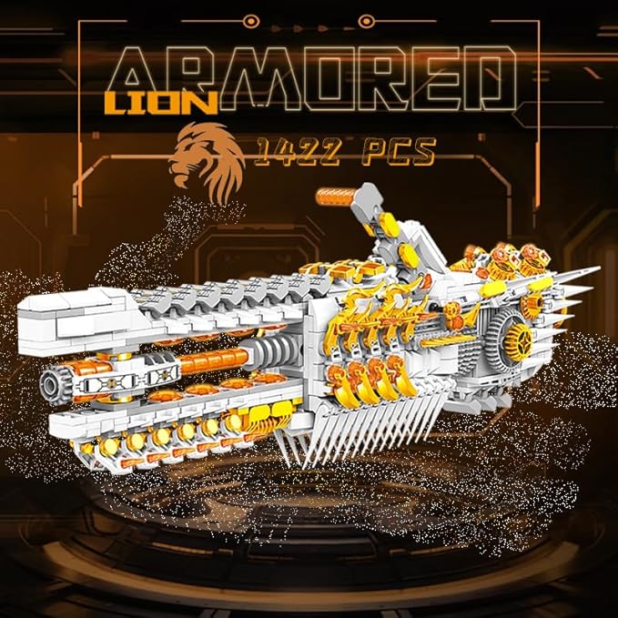 Grayish White Mechanical Lion Building Blocks Set (1422Pieces) Gift for Adults and Kids