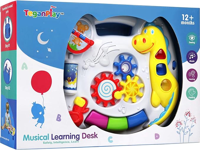 2-in-1 Toddler Activity Table & Crib Toy | Removable Legs & Attachable Straps for Versatile Baby Play