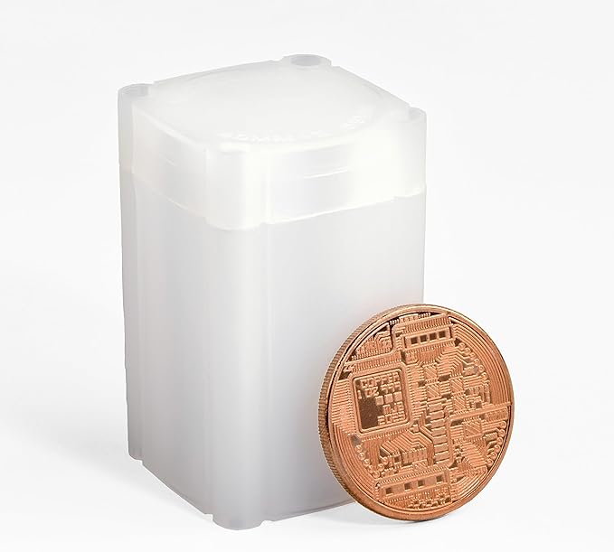 LIGHTHOUSE - Square Coin Tubes - Convenient Push Top, Virtually Unbreakable, Acid Free and Archival Quality - Coin Tubes for US Medallions, 50 Pack