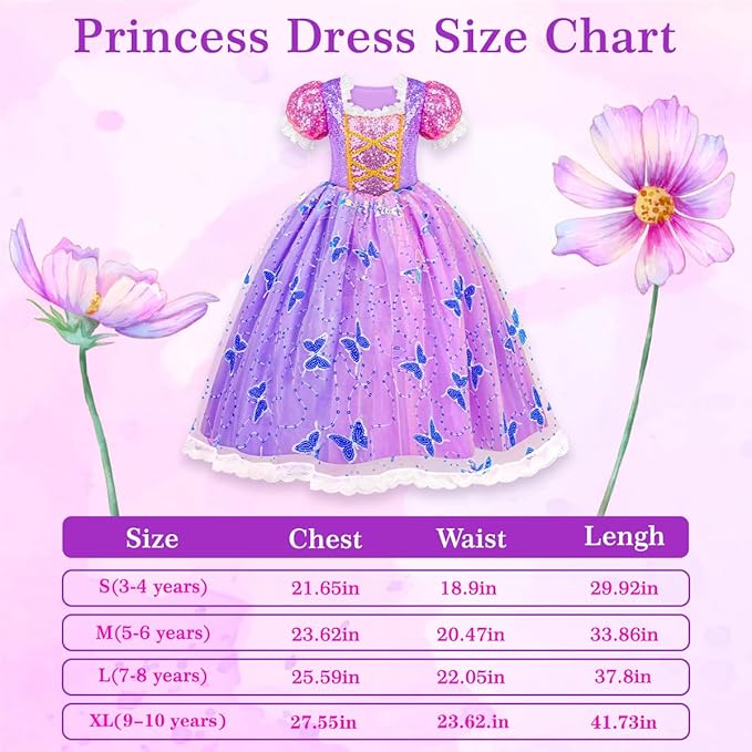 Meland Princess Dresses for Girls - Light Up Princess Costume for Little Girl, Halloween Costumes & Gift for Toddler Age 3-10