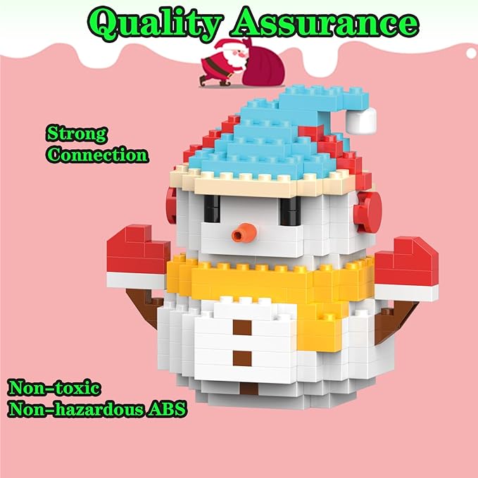 Christmas Blue Snowman Building Blocks Set Compatible with Lego Advent Calendar 2025 Stacking New Toys Holiday Present Box New Year Xmas Gifts for Kids for Boys & Girls and Adults