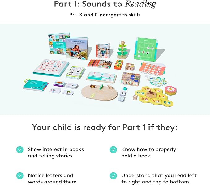 Lovevery Reading Skill Set, Learn to Read for Pre-K and Kindergarten, Fun Phonics Games and Books, Part 1