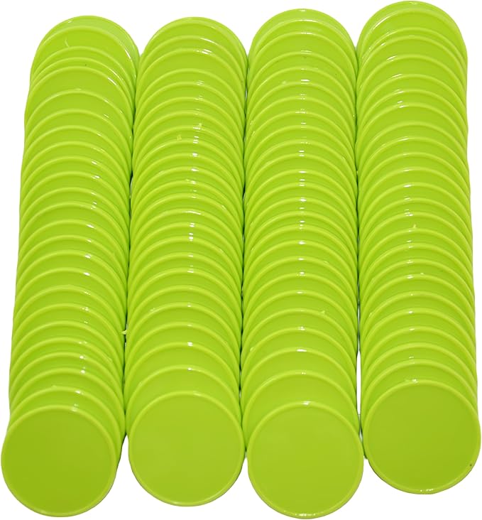 Smartdealspro Set of 100 1 Inch Opaque Plastic Learning Counters Mini Poker Chips Game Tokens with Storage Box (Light Green)