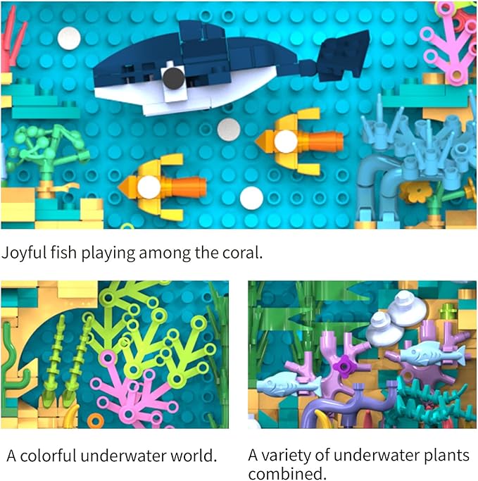 Micro Brick Ocean World Building Set, 3D Wall Art Home Office Decoration or Table Display, Creative Building Craft Set, Ideas Gift Building Toy for Adults,Teens Ages 8+ Kids