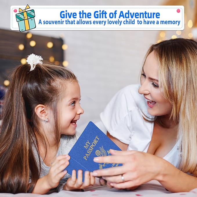 100 Pcs Blank Passport Notebook Blue Passport Book Fake Passport Travel Journal Sticker Collection Book for Kids School Projects World Travel Pretend Activity Party Favors, 5.51x3.9 Inch