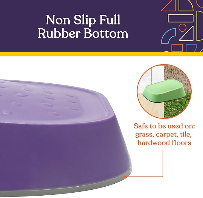 Special Supplies Set of 5 Stepping Stones for Kids Indoor and Outdoor Balance Blocks Promote Coordination, Balance Strength Child Safe Rubber, Non-Slip Edging (Rainbow)