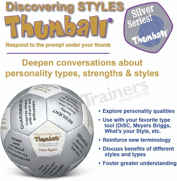 Trainers Warehouse 6" Thumball Collection, 32 Prompts for Conversation, Team Building, Relationship and Training