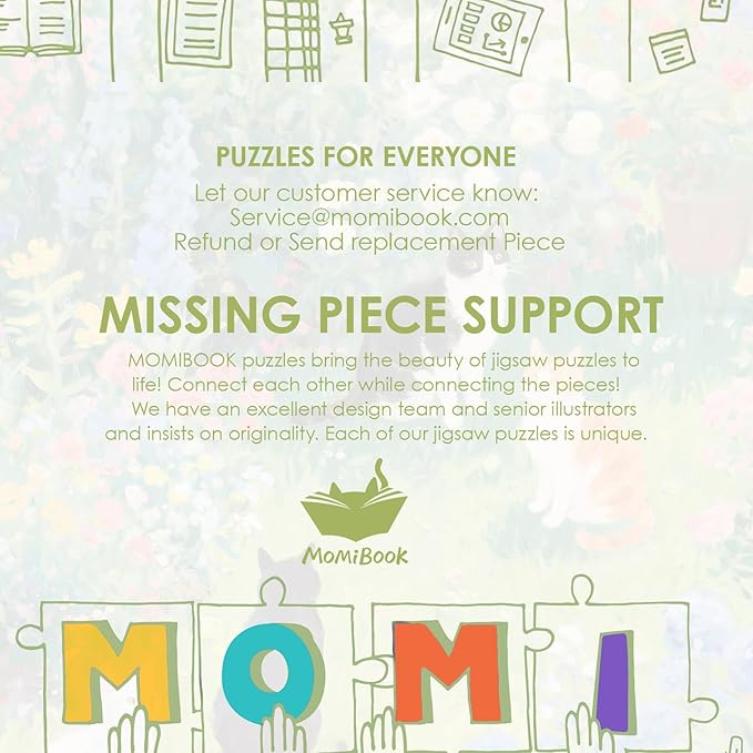 MOMIBOOK Puzzles for Adults 1000 Pieces Jigsaw Puzzles of Floral Cats' Chat Gathering, Oil Painting Image Difficult Challenging Hard Impossible Puzzle Unique Funny Party Christmas Birthday Gifts