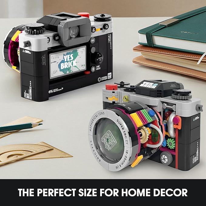 Retro Camera Building Set for Adults, Vintage Camera Model Kit, Creative Gifts for Teens Boys Girls 8+ Photography Fans and Vintage Collectors (556 pcs)