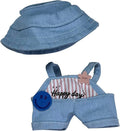 17cm Doll Clothes Set(No Doll), Hat & Overalls Set for 17cm Labubu Suit, Cute Cloth for Dress up Unique Style Dolls Outfit Stylish Clothes for Labubu (Denim)