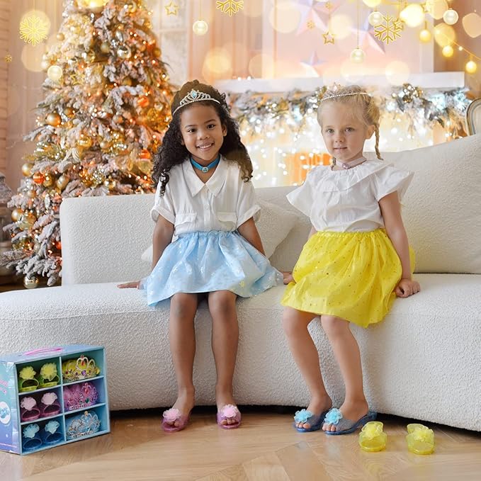 Meland Princess Dress Up for Girls - Dress Up Clothes with Shoes & Skirts, Princess Toys for Toddler Girl 3,4,5,6 Years