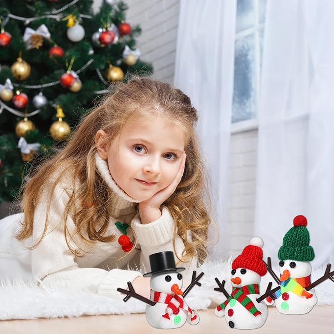 9-Pack Christmas Snowman Crafts Sets for Kids, Modeling Clay Snowman DIY Kit,Christmas Stocking Stuffers for Kids, Perfect for Winter Children's Holiday Party Decoration Gifts