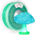 AMOLEN PLA 3D Printer Filament, PLA Filament 1.75mm Transparent Blue Green, with Light Transmission Feature, Compatible with Most FDM Printer, 1KG/2.2lb