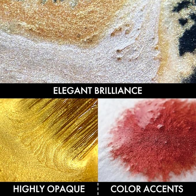 Kuretake GANSAI TAMBI Watercolor Paint Set 24 Glittery Colors - Metallic, Professional-quality art supplies for artists adult painting aketching, Non-Toxic, Made in Japan