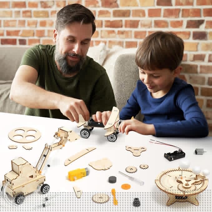 6 in 1 STEM Science Kits for Kids 8-12 5-7, Wood Craft Kit for Boys Age 8-10, Science 3D Puzzles Projects, Educational Craft Building Toys, Christmas Birthday Gifts for Girls Boys 6-13 Years Old