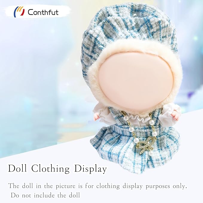 17cm Doll Clothes,15cm Dolls Outfit Set,Accessories for Doll,Stylish Clothes Set Dress Up (No Doll) (Blue Dress)
